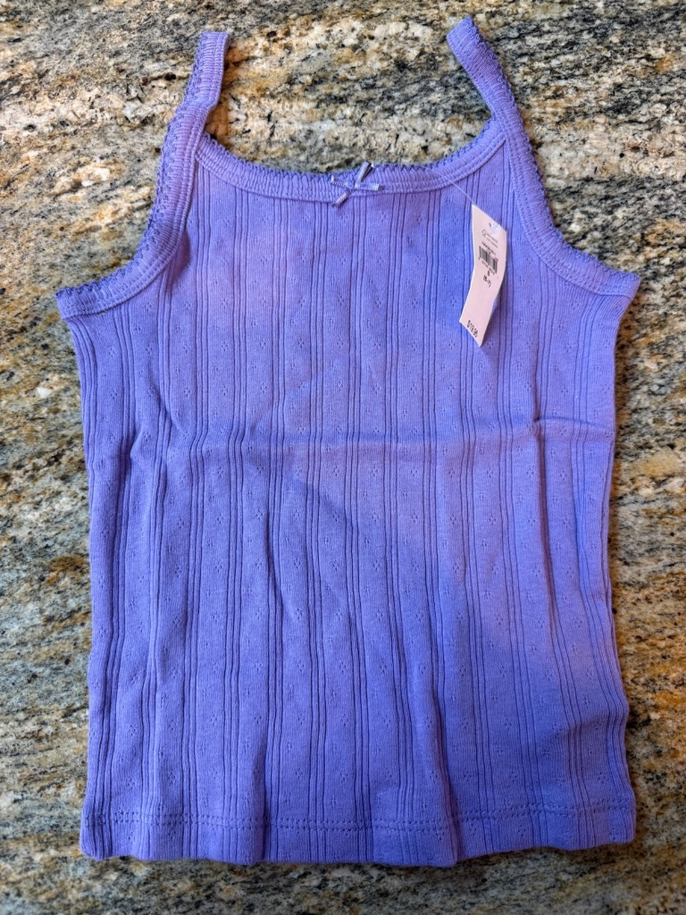NWT GAP Kids Lilac Ribbed Tank Top with Bow Detail size small 6-7